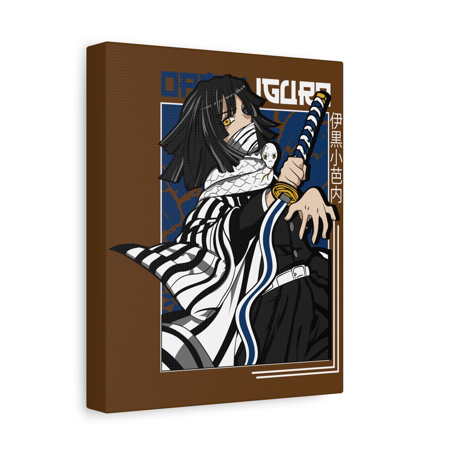 Anime-Inspired Stretched Canvas Print - Demon Slayer Dynamic Samurai Artwork for Home Decor - CreativeRino