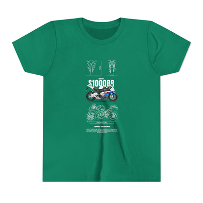 BMW S1000RR Youth Short Sleeve Tee - Cool Motorcycle Graphic T-Shirt - CreativeRino
