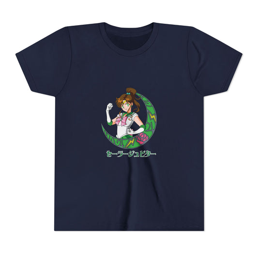 Youth Short Sleeve Tee - Cute Anime T-shirt Design with Floral Moon - CreativeRino