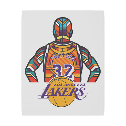 Los Angeles Lakers Art Canvas Print - Magic Johnson Basketball Decor - CreativeRino