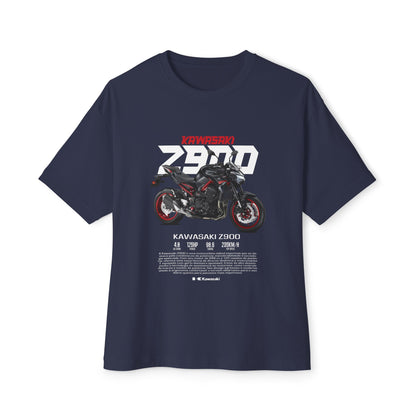 Kawasaki Z900 Unisex Oversized Boxy Tee - Motorbike Graphic T-Shirt - CreativeRino