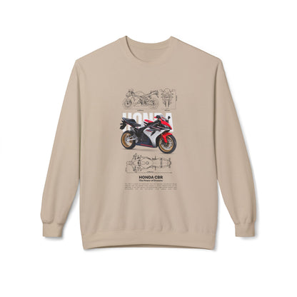 Honda CBR Motorcycle Graphic Crewneck Sweatshirt | Unisex Midweight Fleece - CreativeRino