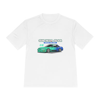 Silvia S14 Unisex Moisture Wicking Tee -  Car Graphic T-shirt for Car Enthusiasts - CreativeRino