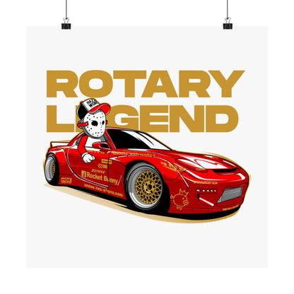 Rotary Legend Matte Square Poster – Car Enthusiast Wall Art - CreativeRino