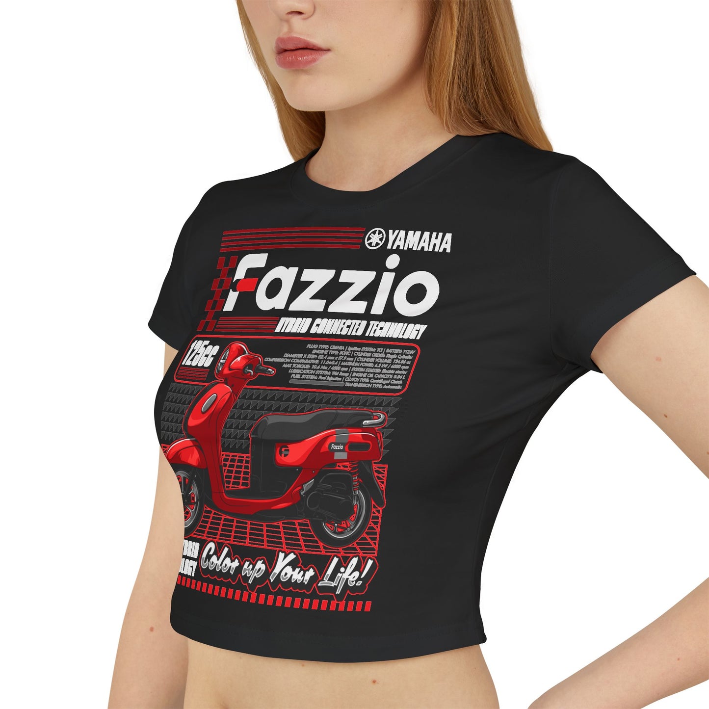 Yamaha Fazzio Baby Tee - Stylish Graphic Top for Scooter Enthusiasts - CreativeRino