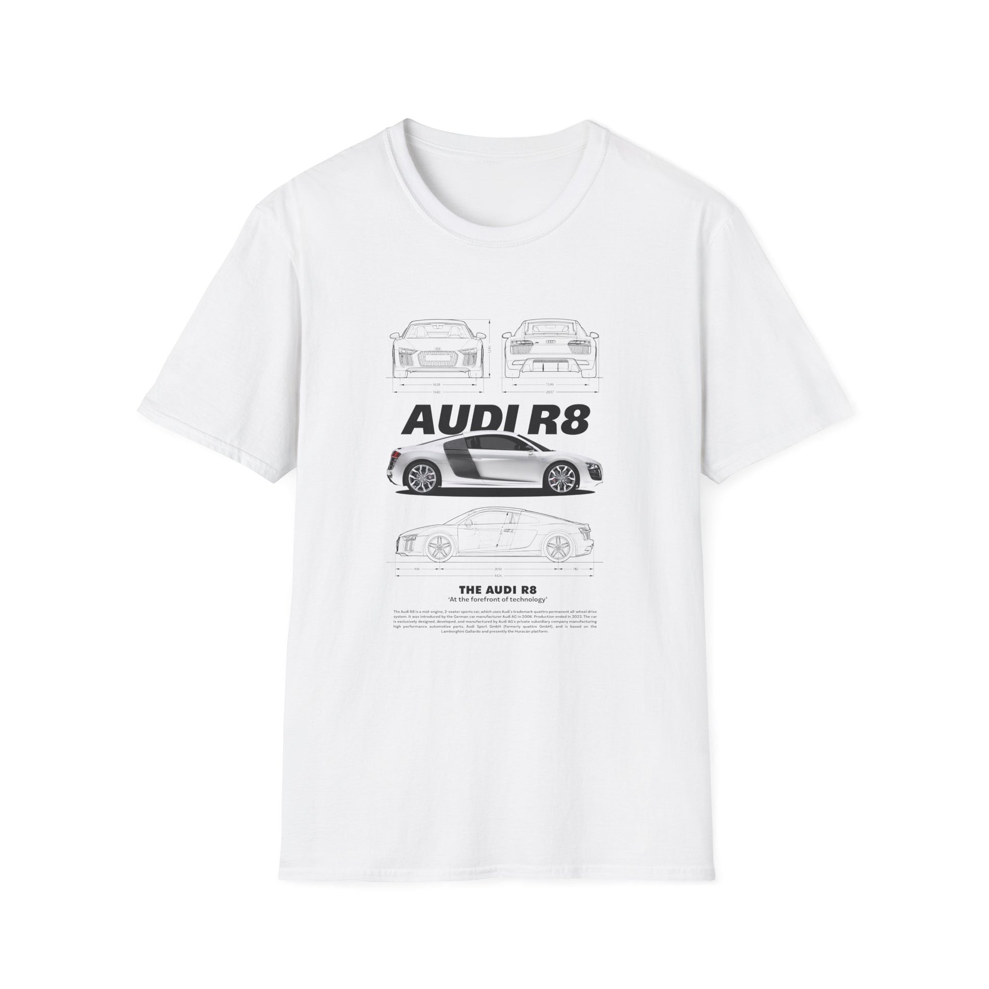 Audi R8 Graphic T-Shirt - Perfect for Car Enthusiasts - CreativeRino