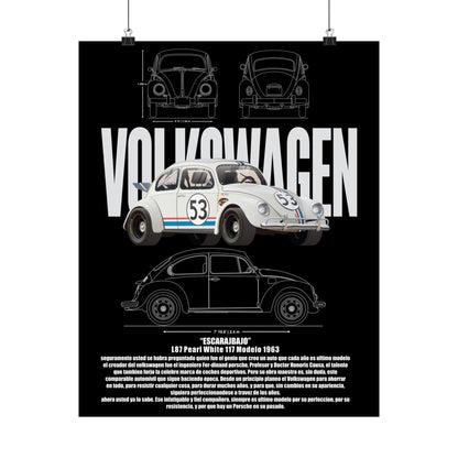 Classic Volkswagen Matte Vertical Poster - Retro Car Wall Art - CreativeRino