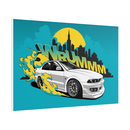 Sports Car Art Rolled Posters - Wrummm Car Perfect Poster for Auto Enthusiasts - CreativeRino