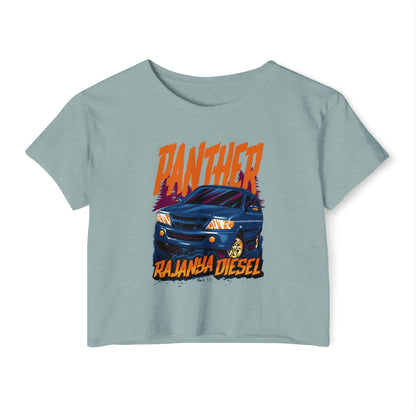 Panther Raja Diesel Graphic Crop Top for Festival Vibes - CreativeRino