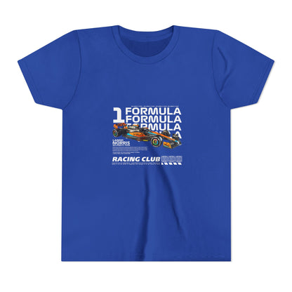 Formula 1 Racing Club Youth Tee - Cool Black Short Sleeve T-shirt for Young Fans - CreativeRino