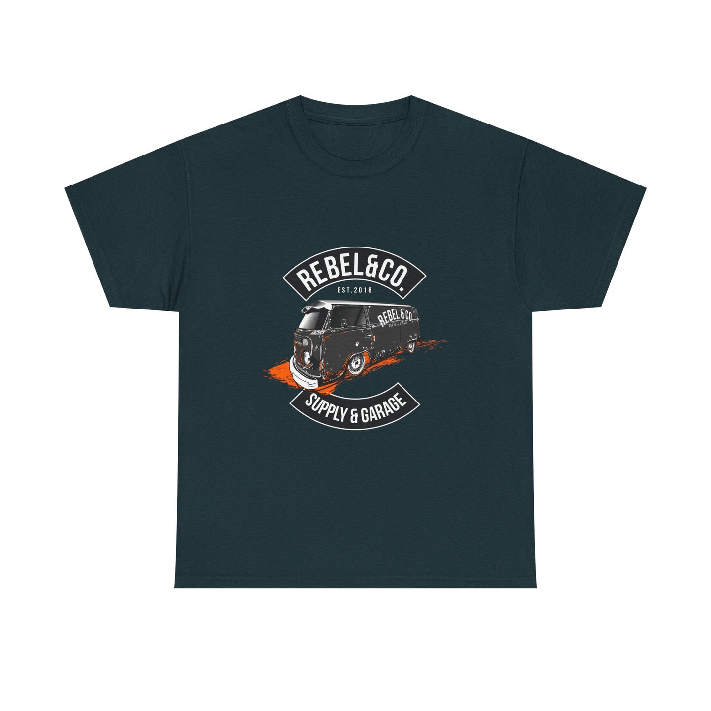 Rebel & Co. Supply Van Unisex Heavy Cotton Tee - Vintage Garage Style T-shirt - CreativeRino