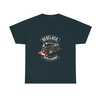 Rebel & Co. Supply Van Unisex Heavy Cotton Tee - Vintage Garage Style T-shirt - CreativeRino