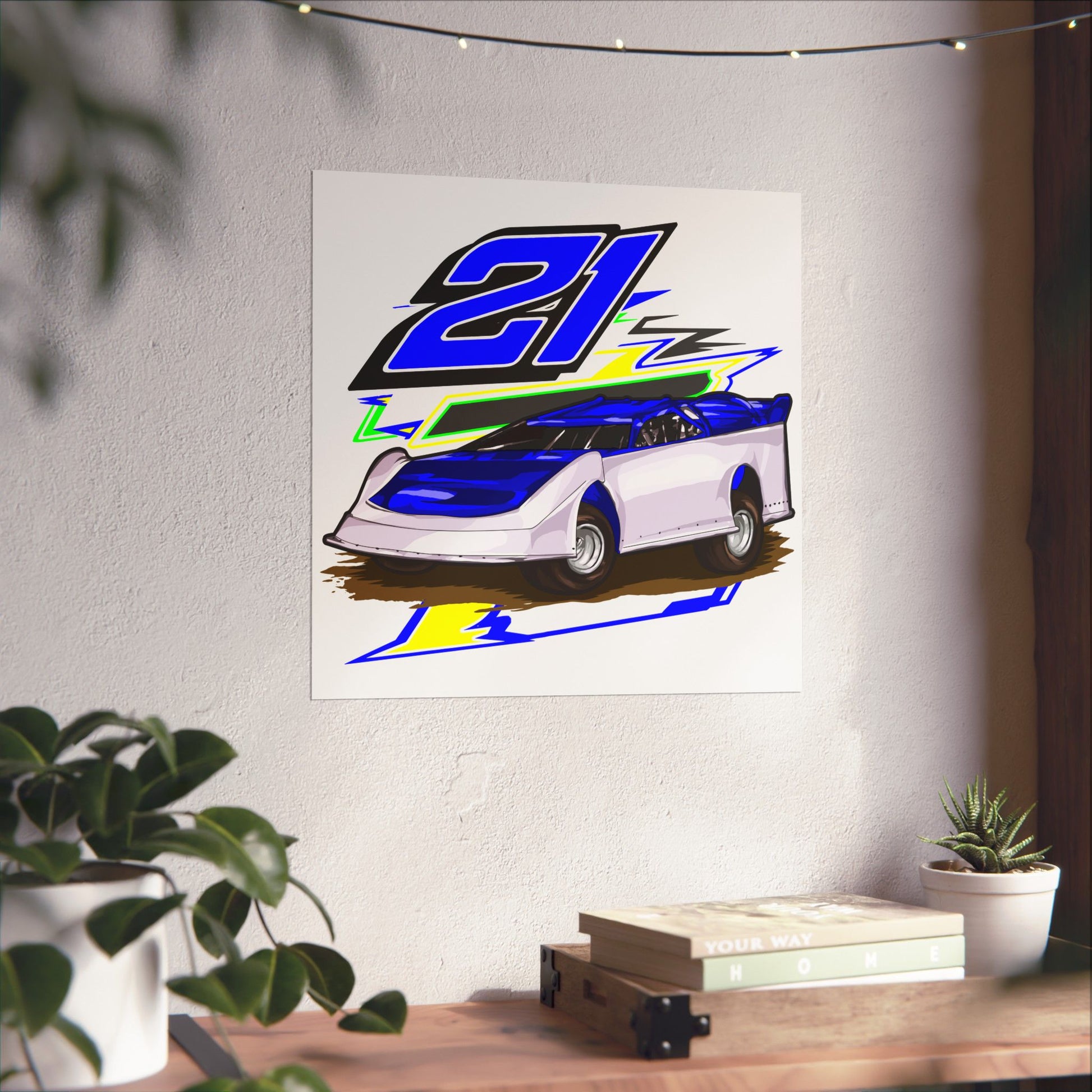 Racing Car Matte Square Poster - Cool Motorsport Decor for Car Enthusiasts - CreativeRino