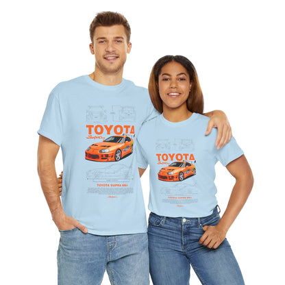 Toyota Supra MK4 Unisex Heavy Cotton Tee - Car Enthusiast Shirt - CreativeRino