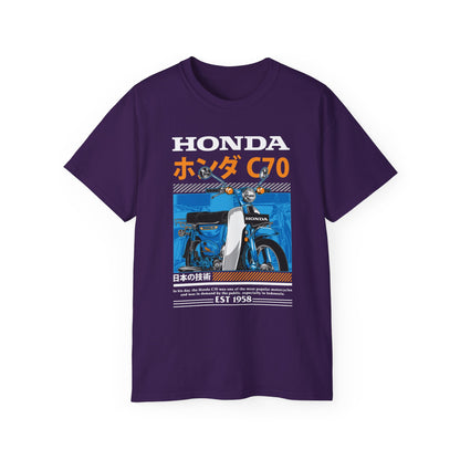 Honda C70 Retro Unisex Ultra Cotton Tee - Vintage Motorcycle Graphic T-shirt - CreativeRino