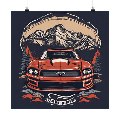 Vintage Car Adventure Matte Square Poster - Perfect Wall Art for Auto Enthusiasts - CreativeRino