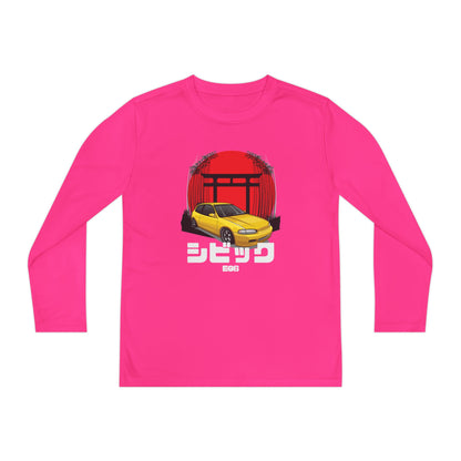 Civic Estilo Youth Long Sleeve Car Graphic Tee - Stylish & Sporty T-shirt Design - CreativeRino