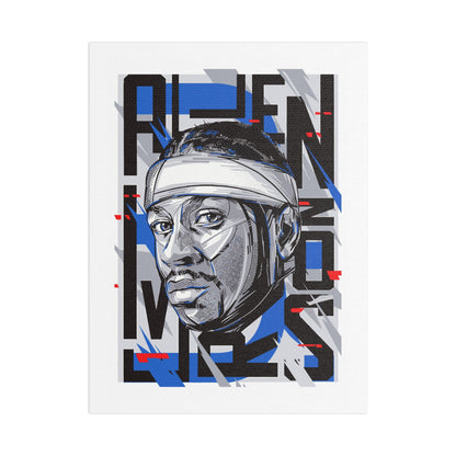 Allen Iverson Art Satin Canvas - Stretched Wall Decor Featuring Iconic Basketball Wall Art - CreativeRino