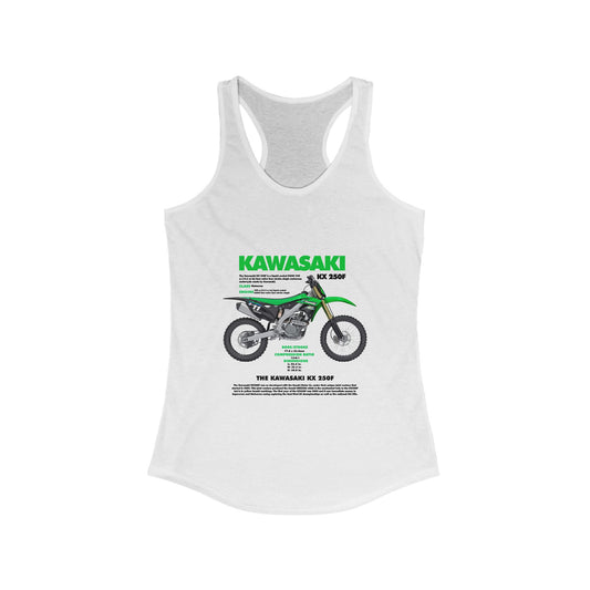 Kawasaki KX250F Racerback Tank - Women's Ideal Fitness Top - CreativeRino