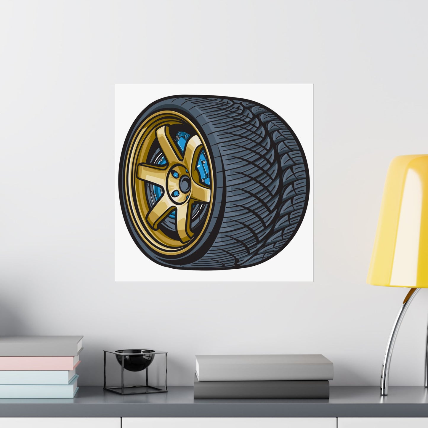 Racing Tire Matte Square Poster - Perfect Poster for Car Enthusiasts and Garage Decor - CreativeRino