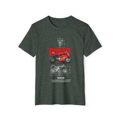 Ducati 1199 Graphic Unisex Recycled Organic T-Shirt - Eco-Friendly Biker Apparel - CreativeRino