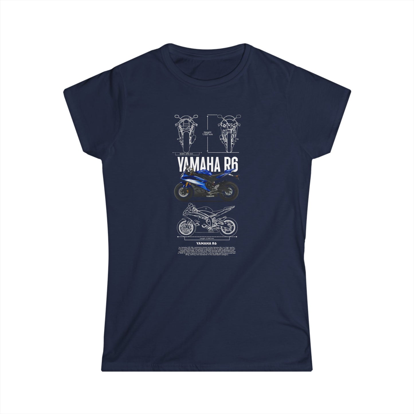 Yamaha R6 Women's Softstyle Tee - Perfect for Motorcycle Enthusiasts - CreativeRino