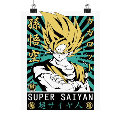 Super Saiyan Matte Vertical Poster | Anime Wall Art for Dragon Ball Fans - CreativeRino