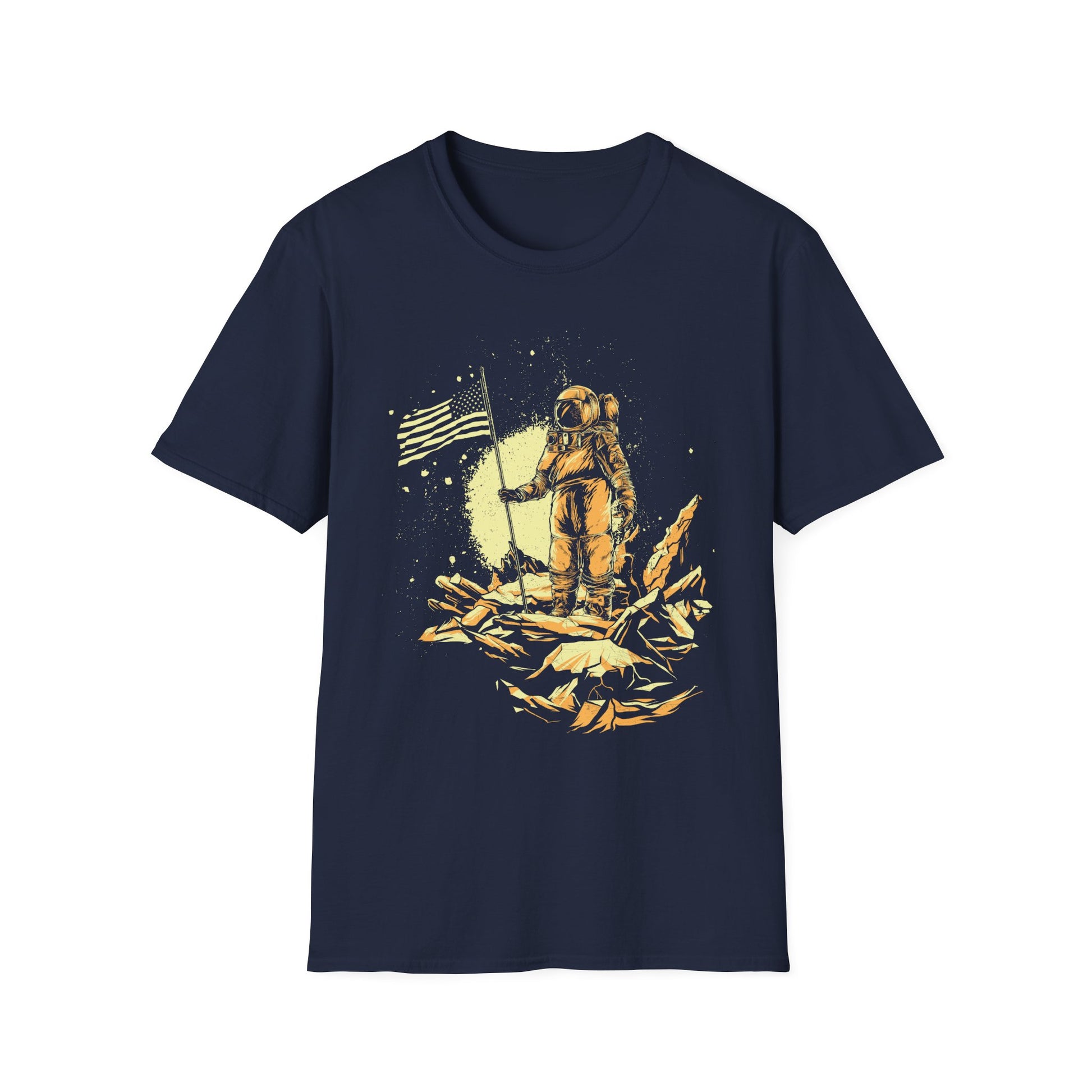 Astronaut Moon Landing Unisex Softstyle T-Shirt - CreativeRino