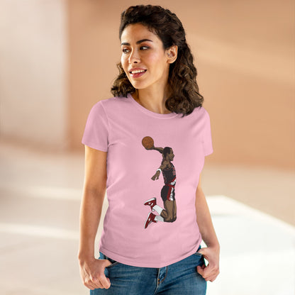 Women's Midweight Cotton Clyde Drexler Basketball Tee - Perfect T-shirt for Sports Fans - CreativeRino