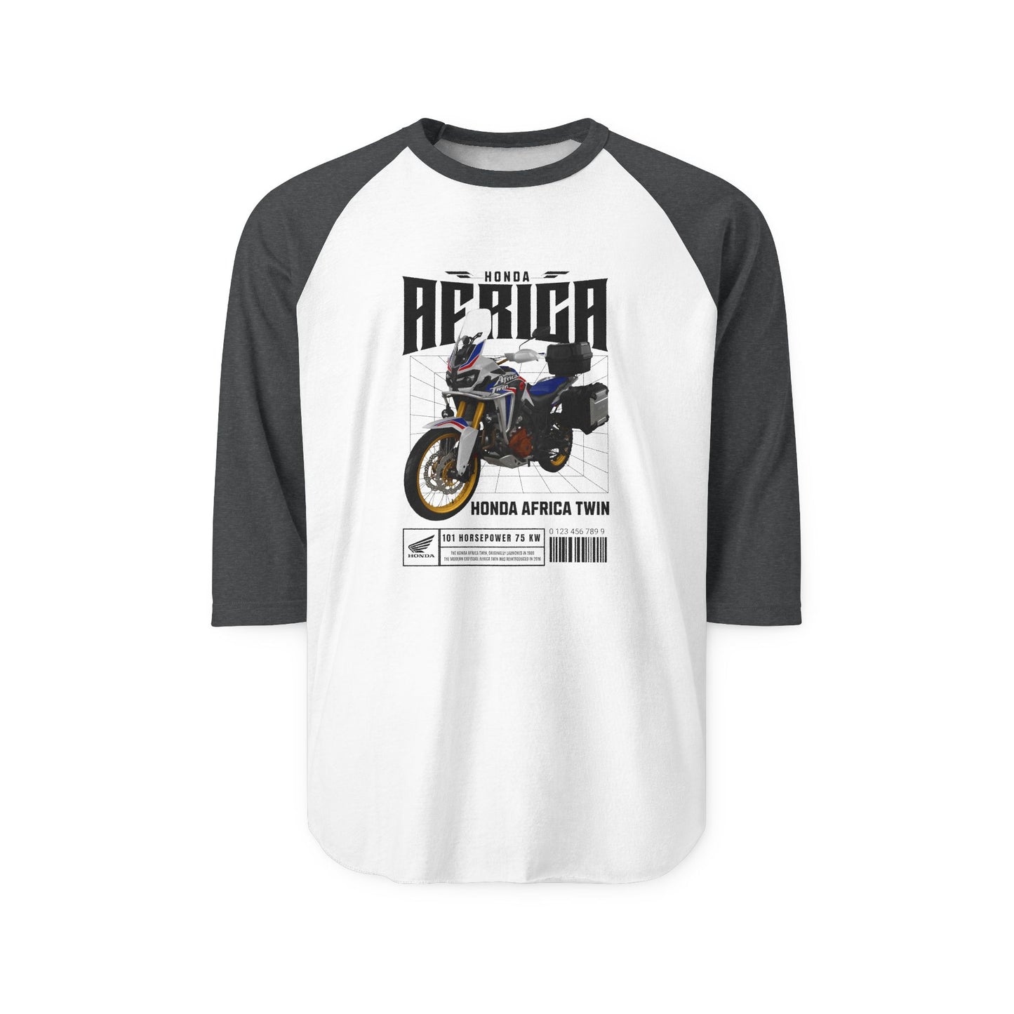Honda Africa Twin Unisex Raglan Shirt - Perfect T-shirt for Motorcycle Enthusiasts - CreativeRino