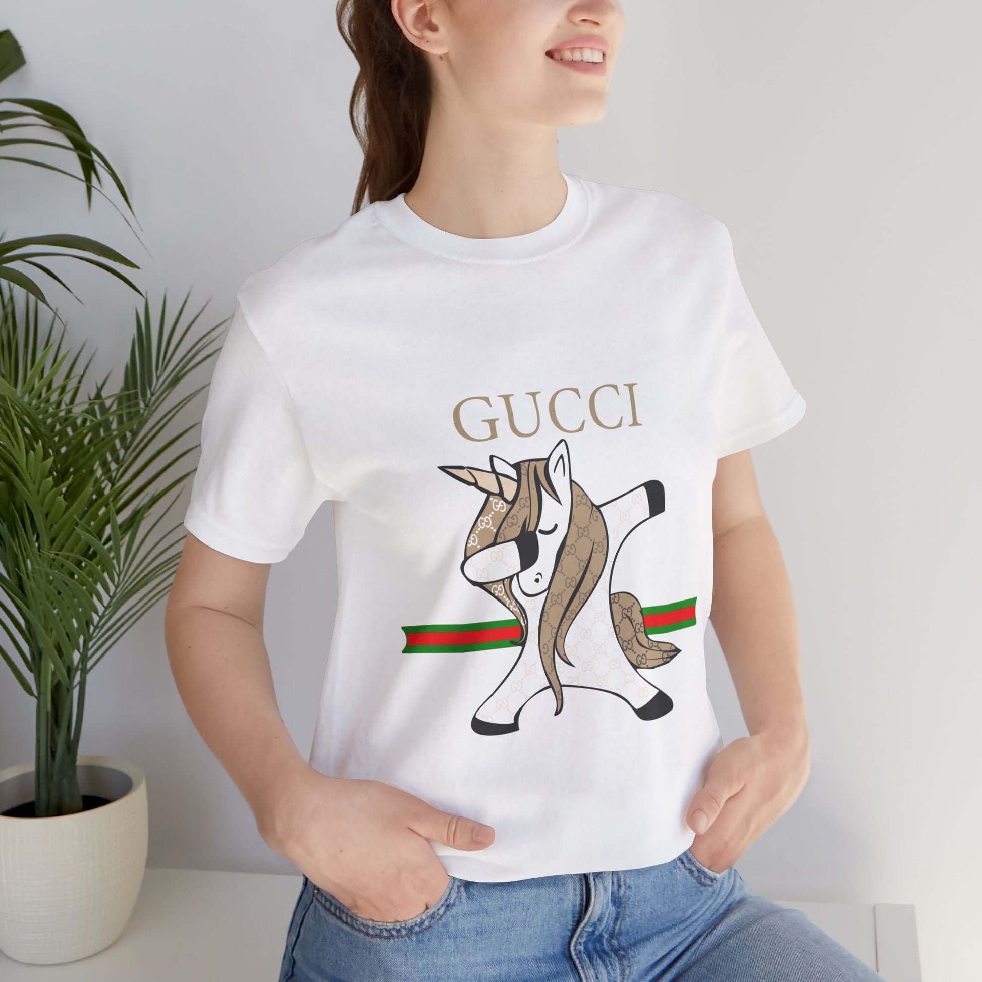 Gucci Unicorn Unisex Jersey T-Shirt - Stylish Fashion Tee for Unicorn Lovers - CreativeRino