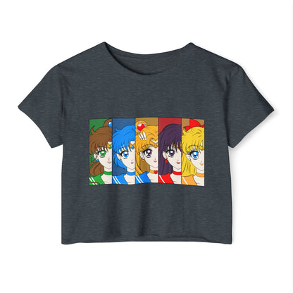 Sailor Moon Women Festival Crop Top - Retro Anime Character Design - CreativeRino