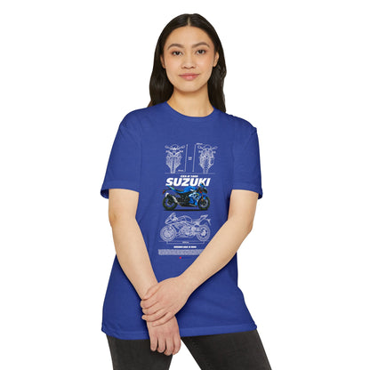 Suzuki GSX-R 1000 Motorcycle Graphic Tee - Unisex CVC Jersey T-shirt for Riders - CreativeRino