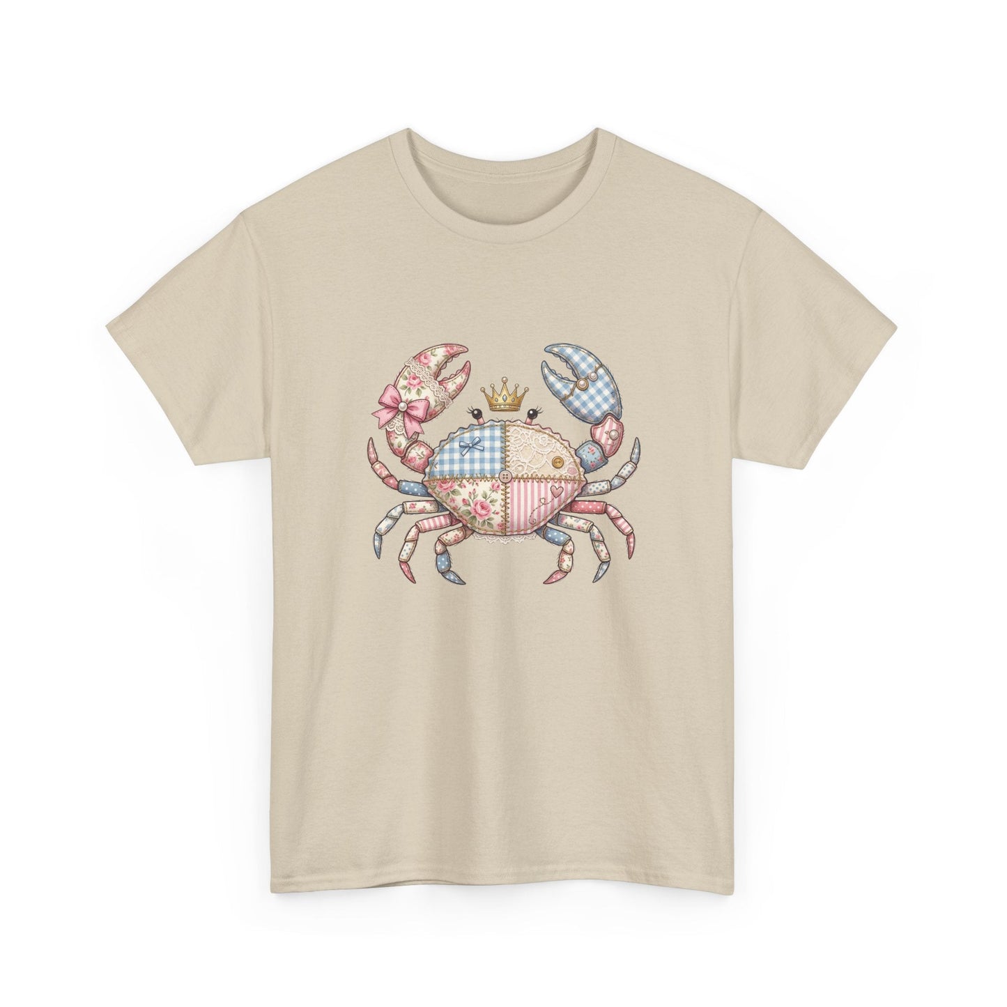 Patchwork Crab T-Shirt — Cute Coastal Animal Tee for Beach Lovers Printify