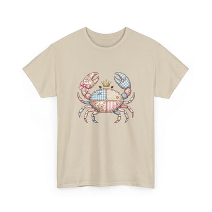 Patchwork Crab T-Shirt — Cute Coastal Animal Tee for Beach Lovers Printify
