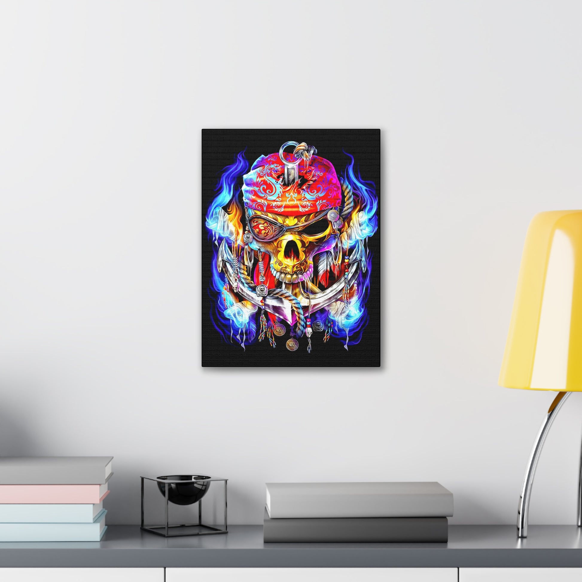 Calavera Pirata Canvas Wall Art - CreativeRino