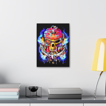 Calavera Pirata Canvas Wall Art - CreativeRino