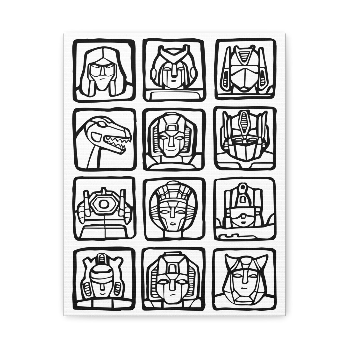 Transformers-Inspired Matte Canvas Print - 12 Iconic Characters Wall Art - CreativeRino