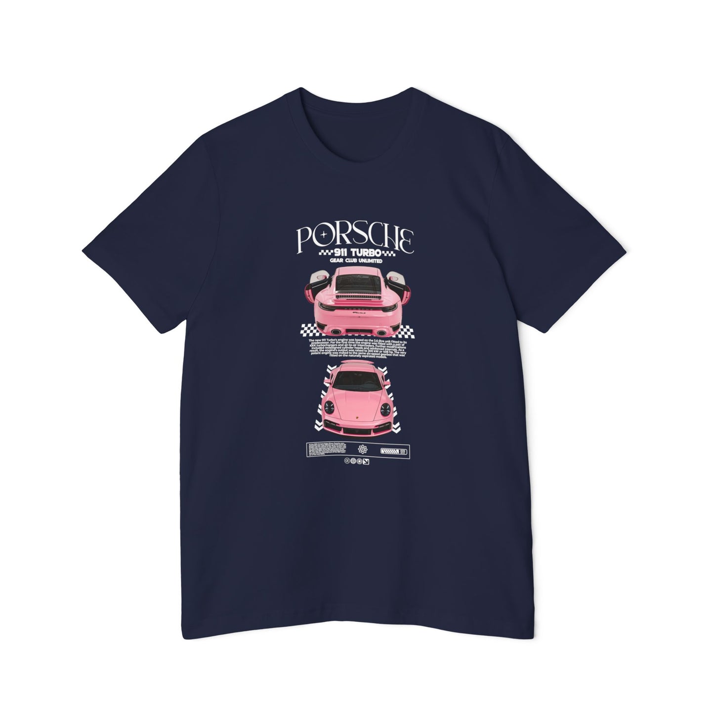 Porsche 911 Turbo S Pink Sports Car T-Shirt - USA-Made Unisex Tee - CreativeRino