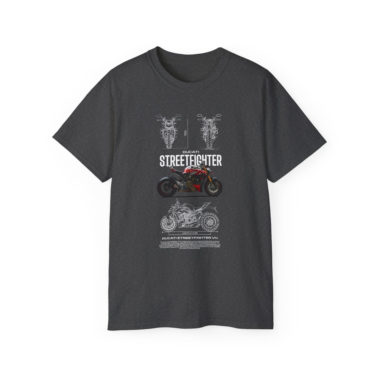 New Streetfighter V4 Motorcycle Graphic Unisex Tee - Perfect T-shirt for Riders and Enthusiasts - CreativeRino
