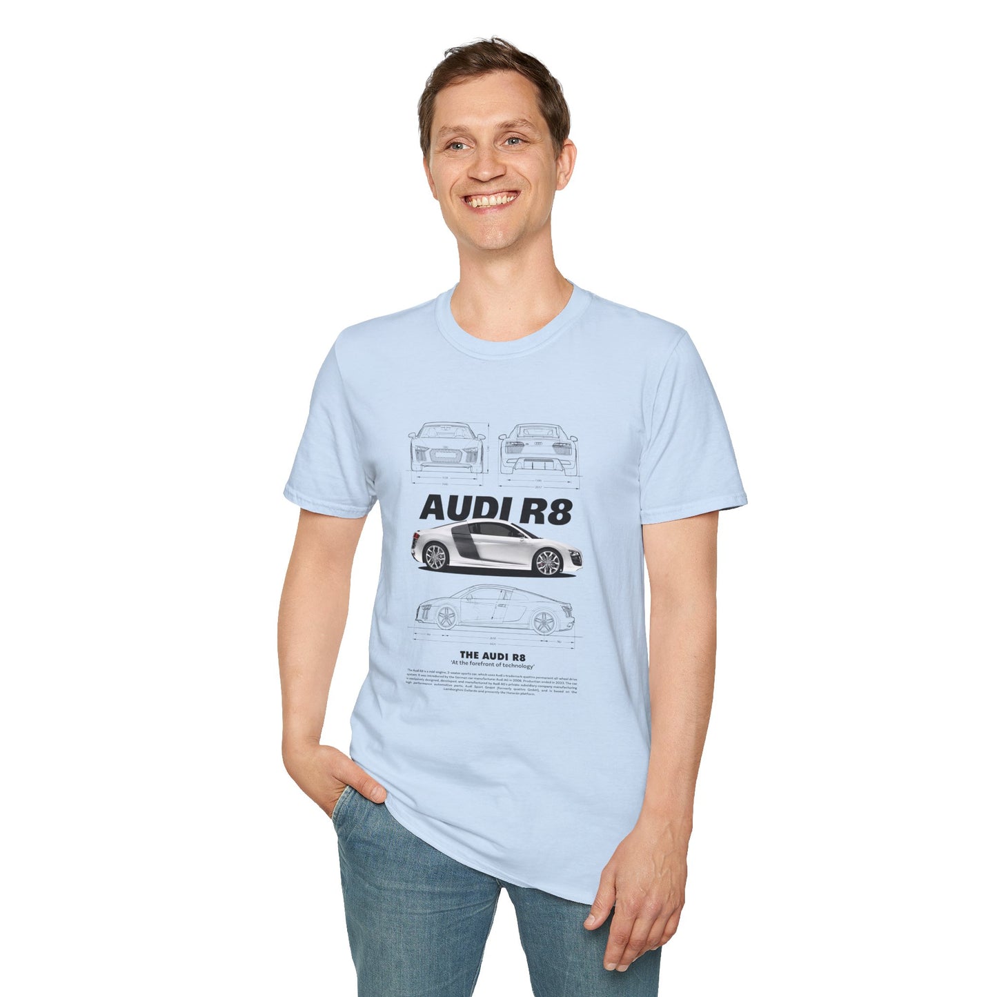 Audi R8 Graphic T-Shirt - Perfect for Car Enthusiasts - CreativeRino
