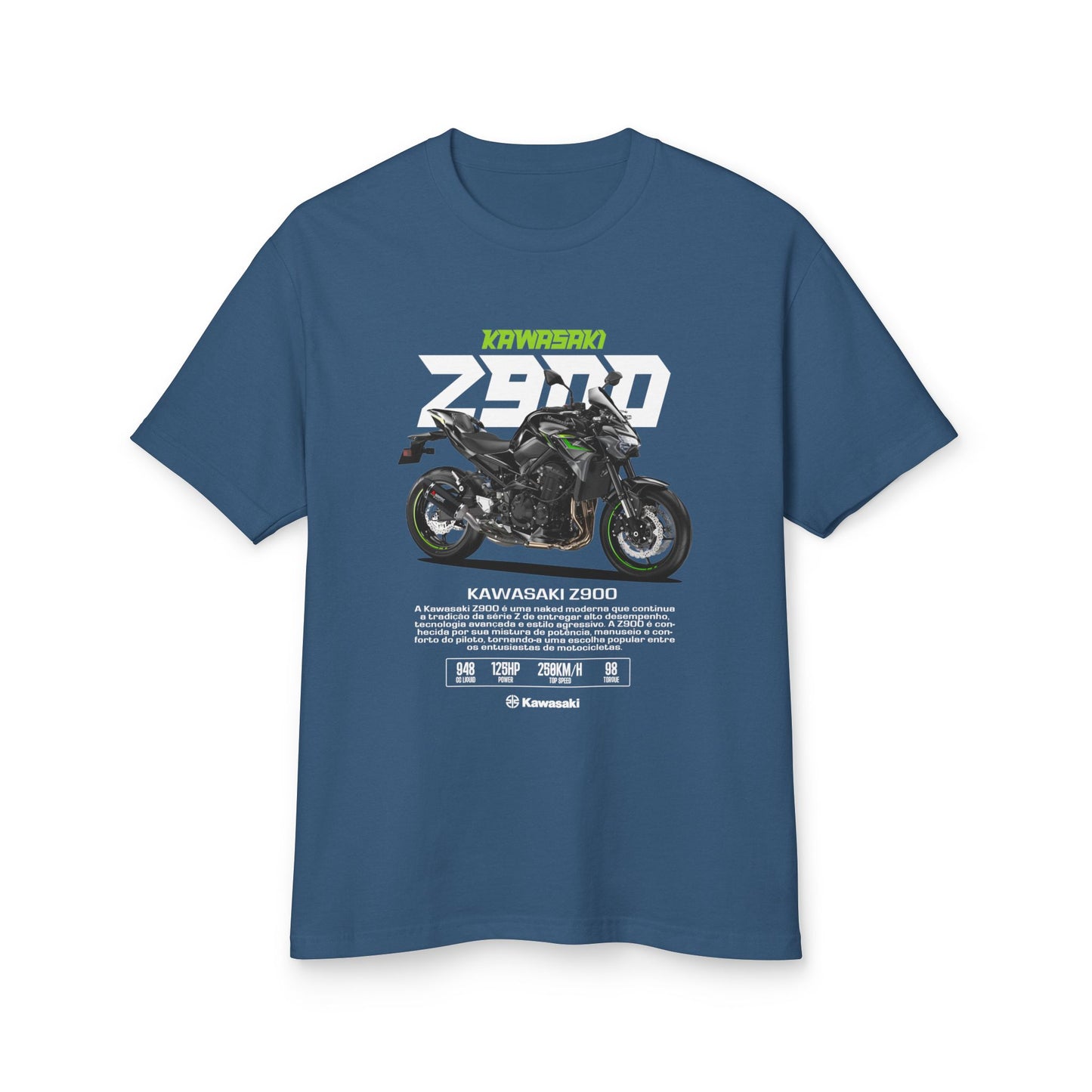 Kawasaki Z900 Motorcycle Tee - Unisex Heavyweight Cotton T-shirt - CreativeRino