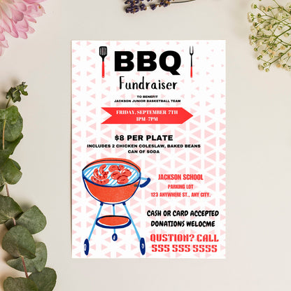 BBQ Fundraiser Flyer Template CreativeRino
