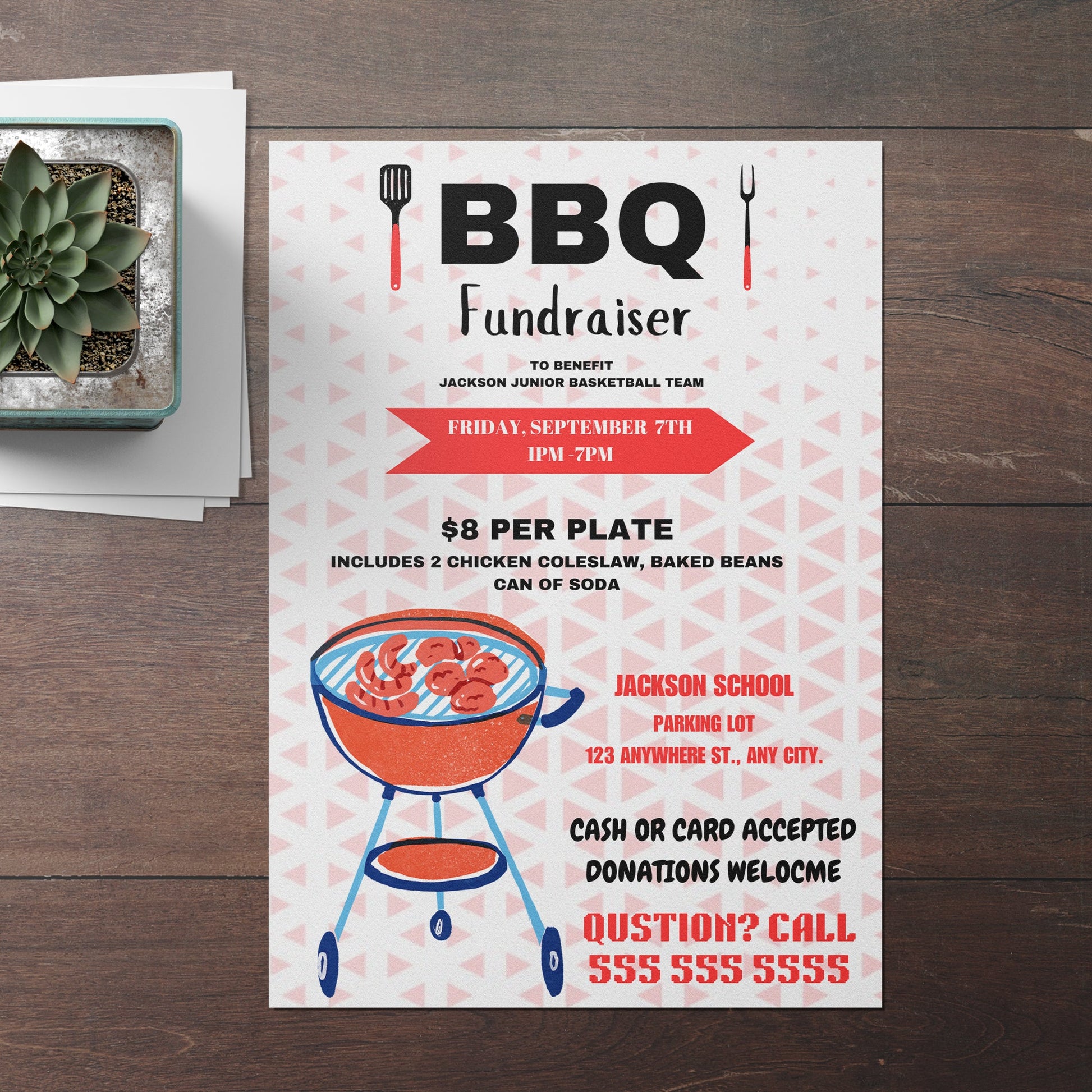 BBQ Fundraiser Flyer Template CreativeRino