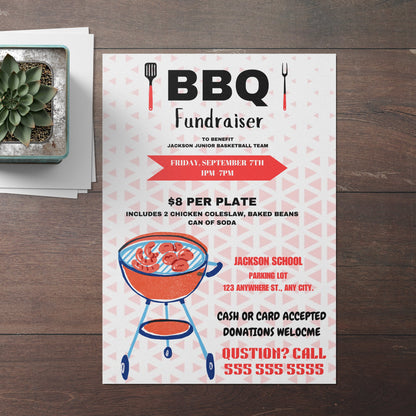 BBQ Fundraiser Flyer Template CreativeRino