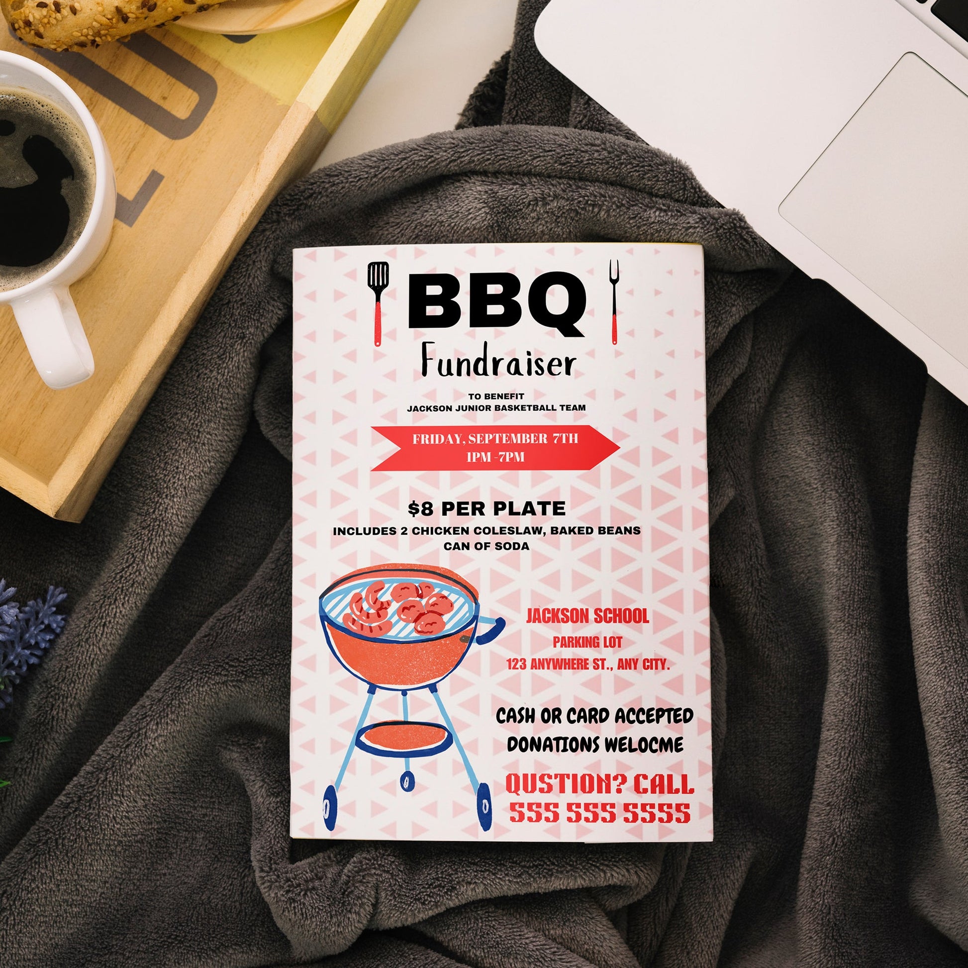 BBQ Fundraiser Flyer Template CreativeRino