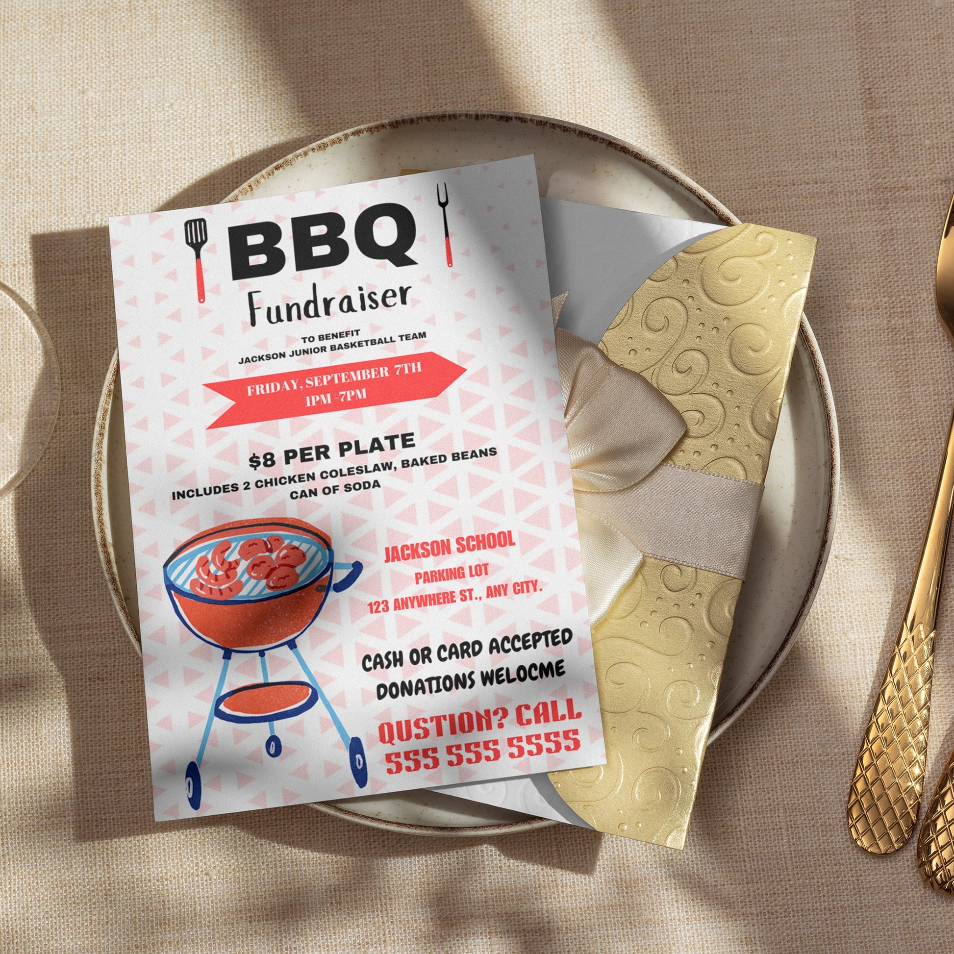 BBQ Fundraiser Flyer Template CreativeRino