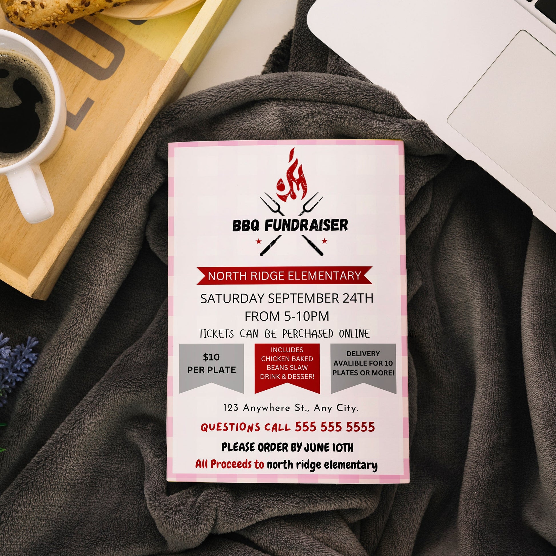 Barbecue Fundraiser Flyer Template CreativeRino