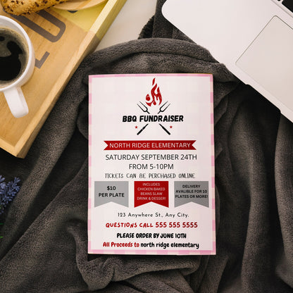 Barbecue Fundraiser Flyer Template CreativeRino