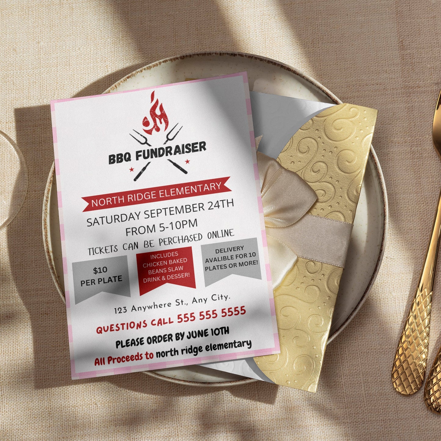 Barbecue Fundraiser Flyer Template CreativeRino
